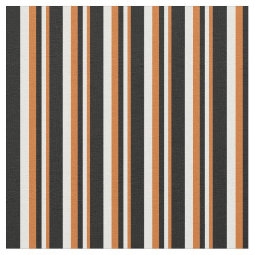 Chocolate, White & Black Stripes Pattern Fabric