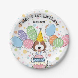 Chocolate White Cockapoo Cavapoo Dog Birthday  Paper Plates
