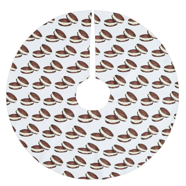 Chocolate Whoopie Pie Dessert PA Dutch Maine Food Brushed Polyester Tree Skirt (Front)
