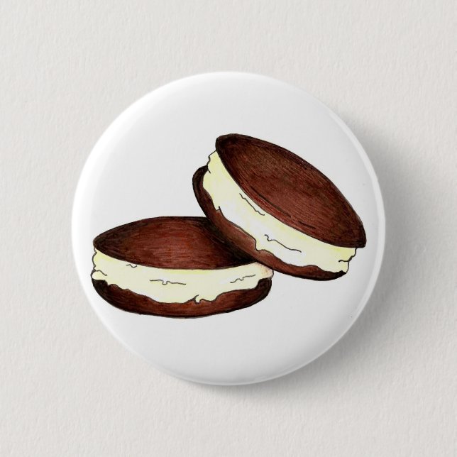 Chocolate Whoopie Pie Pies Maine PA Dutch Foodie Button (Front)