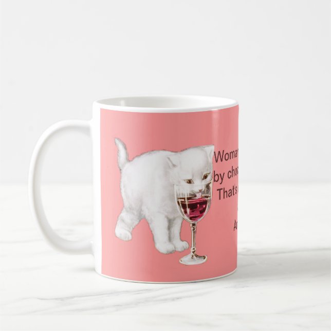 Chocolate Wine and Cats Facts of Life Mug (Left)