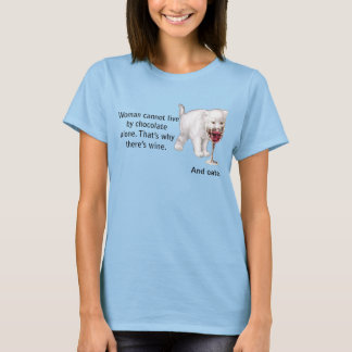 Chocolate Wine and Cats Facts of Life T-Shirt