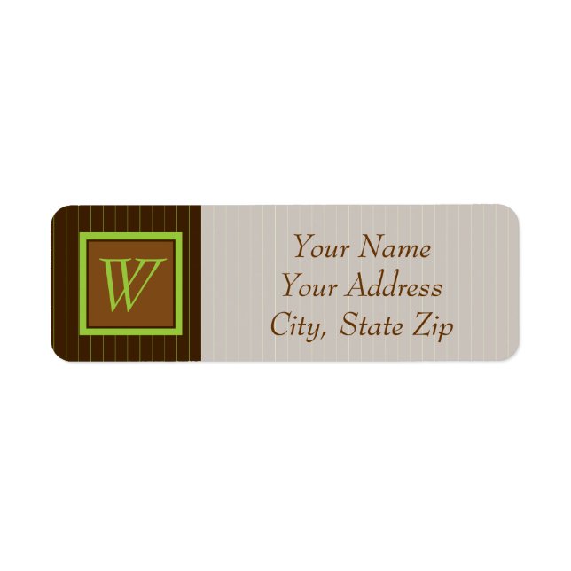 Chocolate with Lime Pinstripes Address Label (Front)