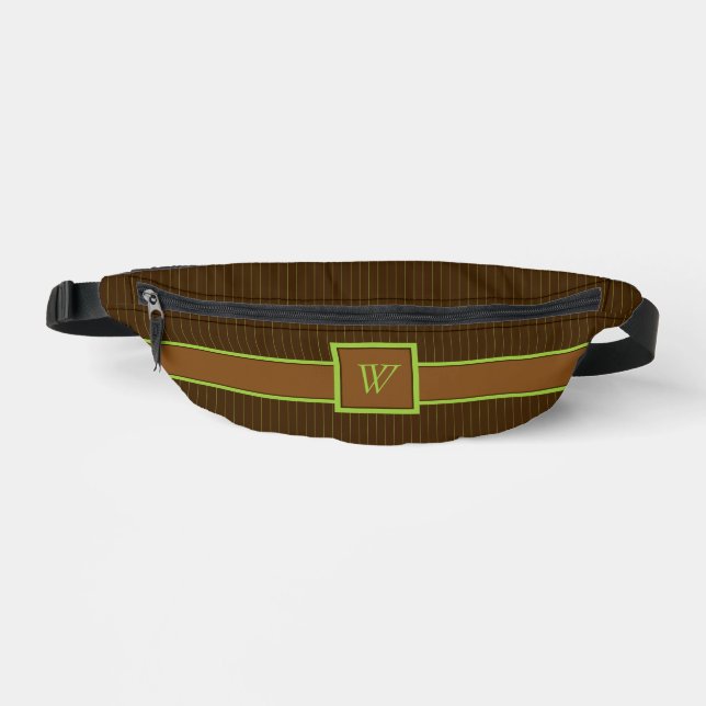 Chocolate with Lime Pinstripes Fanny Pack (Front)