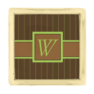 Chocolate with Lime Pinstripes Lapel Pin