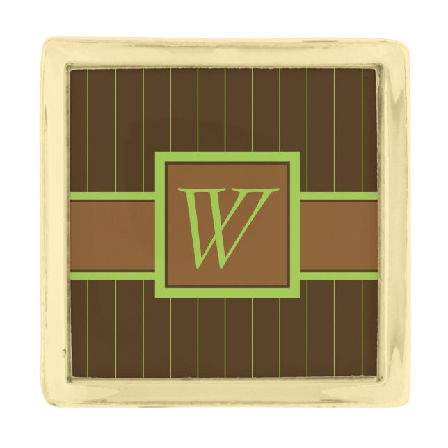 Chocolate with Lime Pinstripes Lapel Pin (Front)