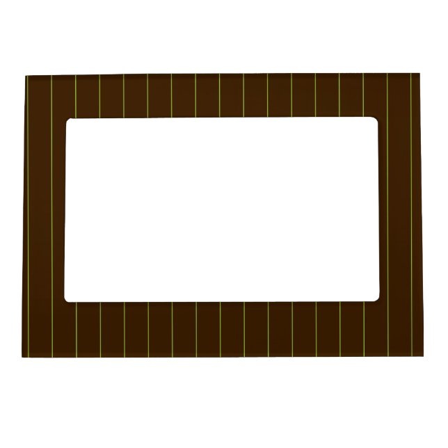 Chocolate with Lime Pinstripes Magnetic Frame (Front)