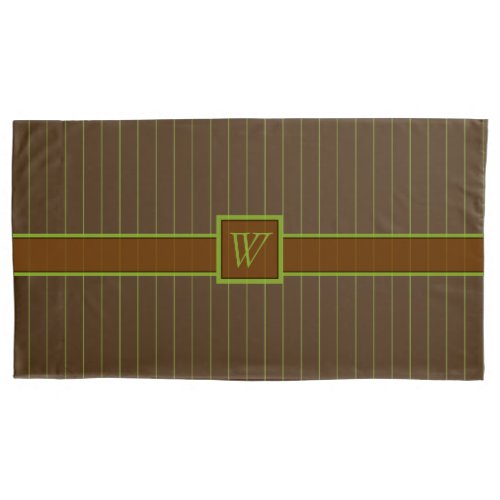 Chocolate with Lime Pinstripes Pillow Case