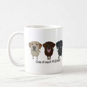 Chocolate, yellow and black Labrador Retriever Coffee Mug