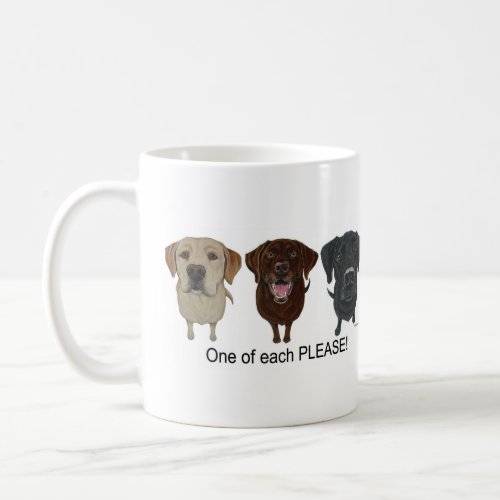 Chocolate yellow and black Labrador Retriever Coffee Mug