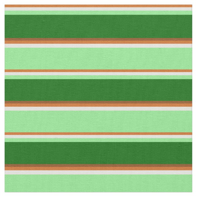 Chocolate, Yellow, Light Green, Dark Green & Brown Fabric (Close Up)