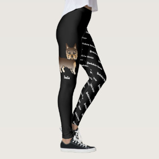 Chocolate Yorkie &amp; Dog's Name And Breed Leggings