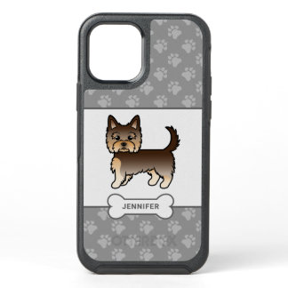 Chocolate Yorkie With Paws, Dog Bone &amp; Name OtterBox Symmetry iPhone 12 Case