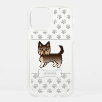 Chocolate Yorkie With Paws, Dog Bone & Name