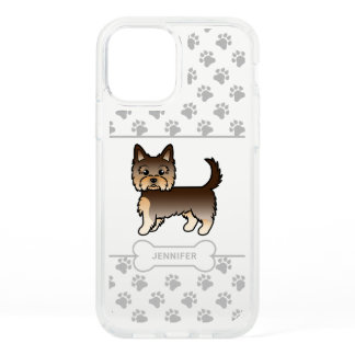 Chocolate Yorkie With Paws, Dog Bone &amp; Name Speck iPhone 12 Case