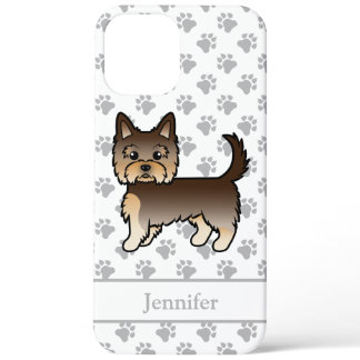 Chocolate Yorkshire Terrier Cartoon Dog &amp; Name iPhone 12 Pro Max Case