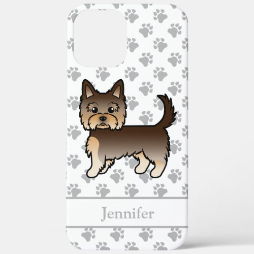 Chocolate Yorkshire Terrier Cartoon Dog  Name iPhone 12 Pro Max Case