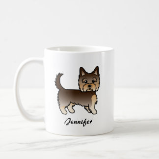 Chocolate Yorkshire Terrier Cartoon Dog &amp; Name Coffee Mug