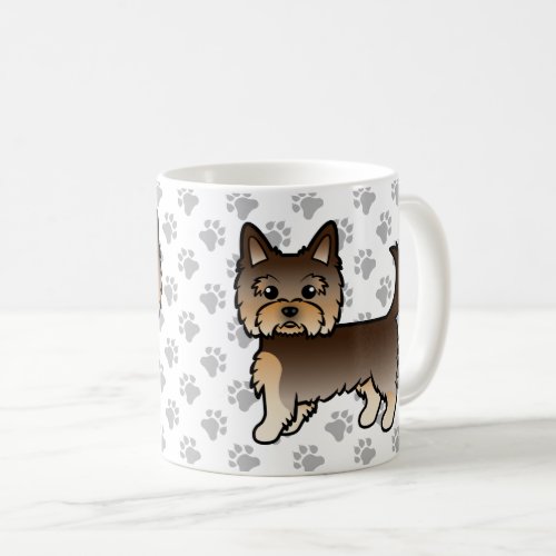 Chocolate Yorkshire Terrier Cartoon Dog  Paws Coffee Mug