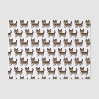 Chocolate Yorkshire Terrier Cute Dog Pattern Tissue Paper