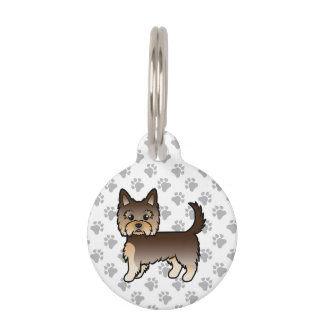 Chocolate Yorkshire Terrier Dog &amp; Pet's Info Pet ID Tag