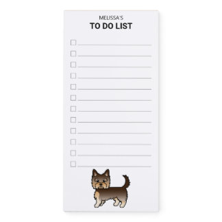 Chocolate Yorkshire Terrier Dog To Do List Magnetic Notepad