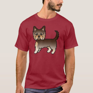 Chocolate Yorkshire Terrier Yorkie Cartoon Dog T-Shirt