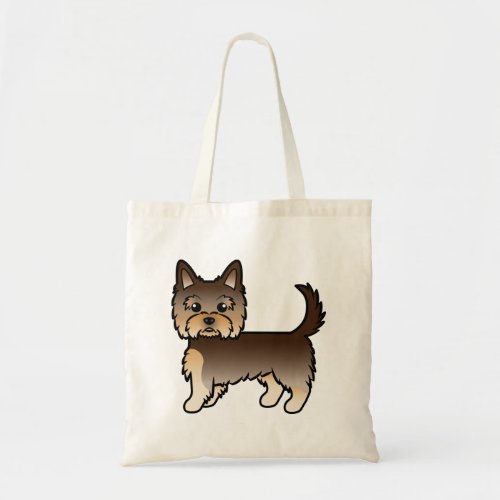 Chocolate Yorkshire Terrier Yorkie Cartoon Dog Tote Bag