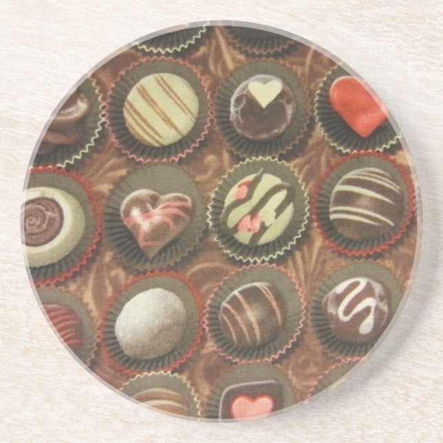 Chocolates & Truffles Sandstone Coaster (Front)