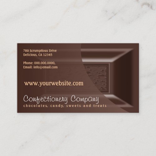 Chocolatier Business Cards Creamy Dark Chocolate