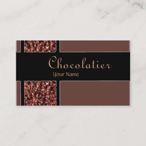 Customizable Chocolatier chocolate chips custom business cards
