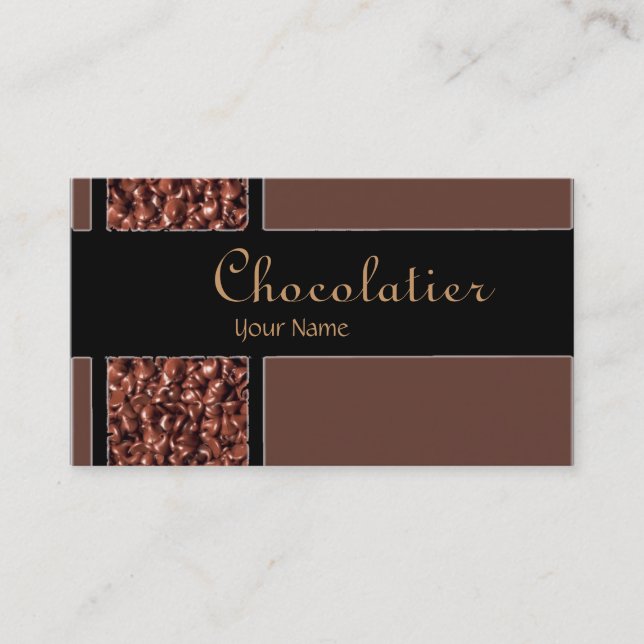Chocolatier chocolate chips custom business cards (Front)