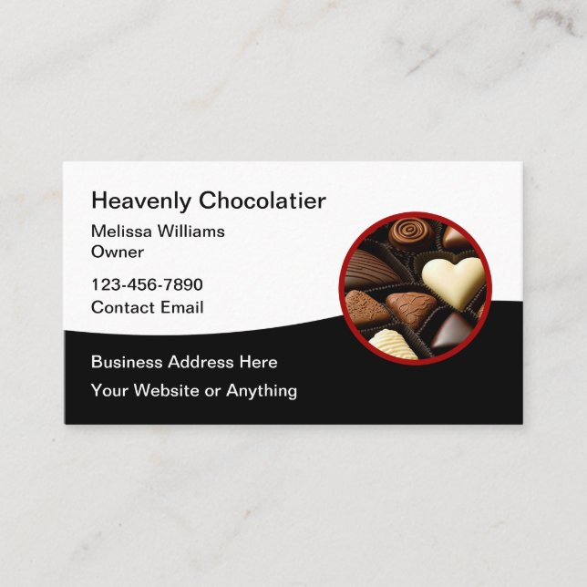 Chocolatier Chocolate Theme Business Cards (Front)