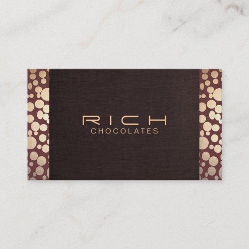 Chocolatier Elegant Brown and Gold Business Card Template