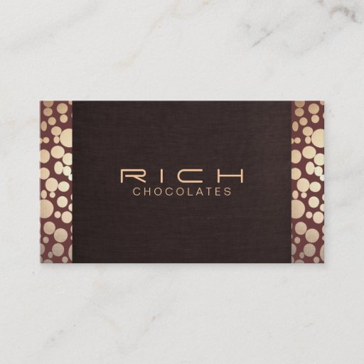 Customizable Chocolatier Elegant Brown and Gold Business Card Template