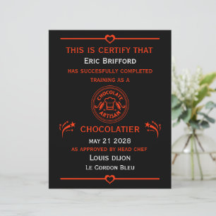 Chocolatier Maker Certificate