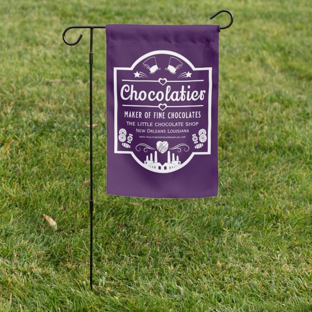 Chocolatier Maker Garden Flag (In SItu)