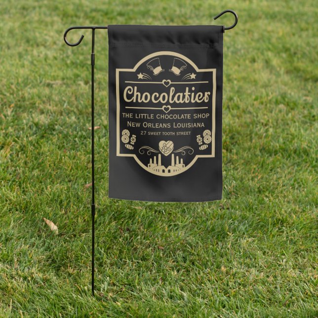Chocolatier Maker Garden Flag (In SItu)