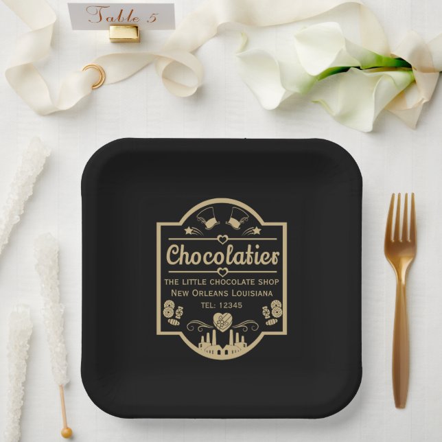 Chocolatier Maker Paper Plates (Wedding)