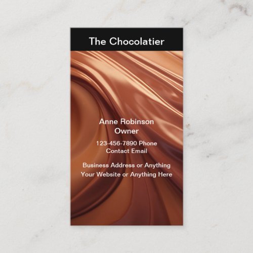 Chocolatier Theme Business Cards Vertical