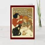 Chocolats Vintage French Advertisement Chocolate Foil Greeting Card