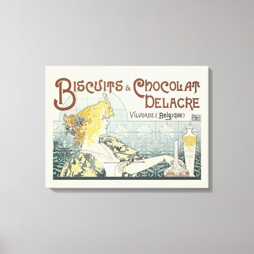 Chocoloate Art Nouveau Woman Canvas Print