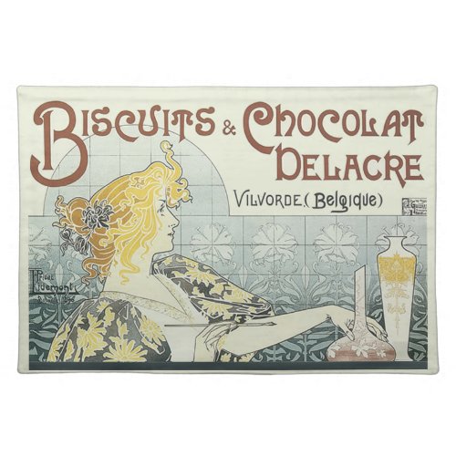 Chocoloate Art Nouveau Woman Cloth Placemat