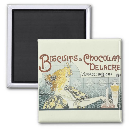Chocoloate Art Nouveau Woman Magnet