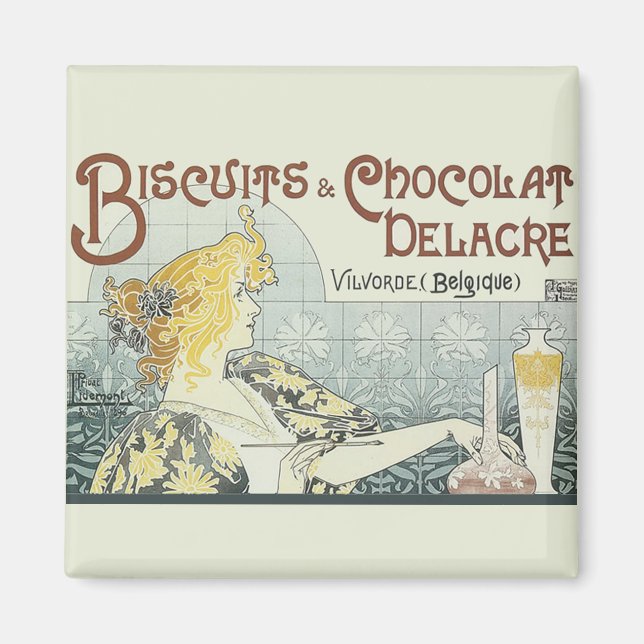 Chocoloate Art Nouveau Woman Magnet (Front)