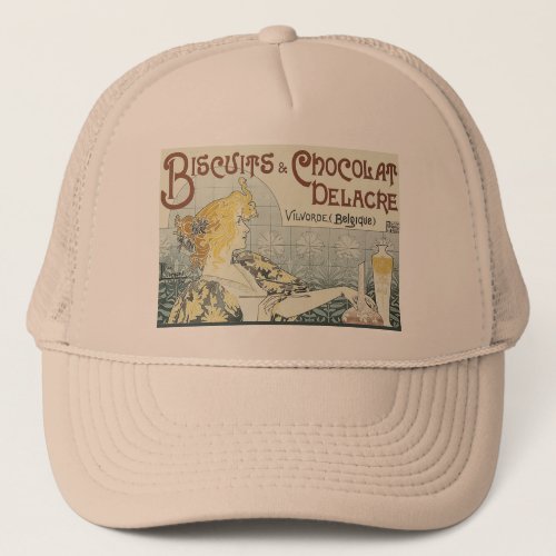 Chocoloate Art Nouveau Woman Trucker Hat
