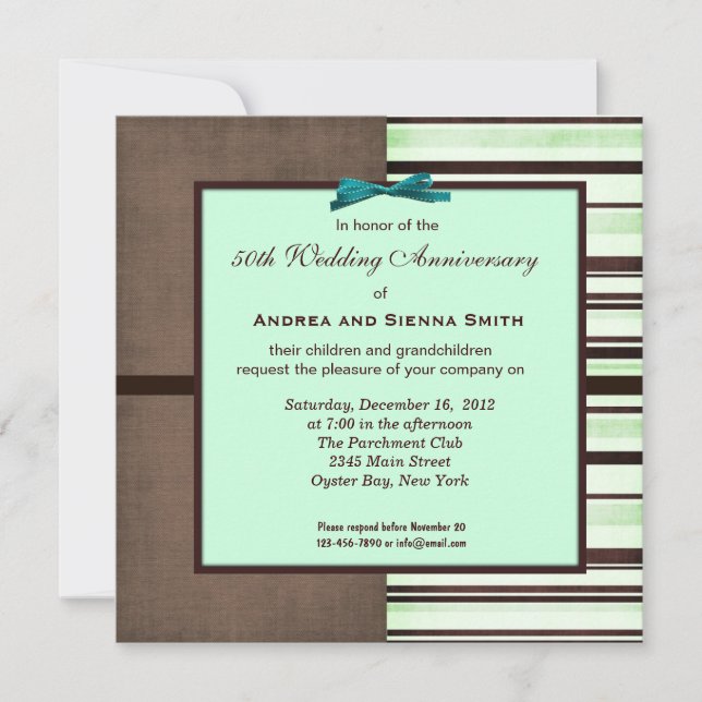 ChocoMint 50th Wedding Anniversary Invitation (Front)