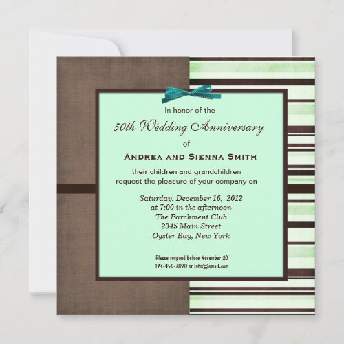 ChocoMint 50th Wedding Anniversary Personalized Invitation