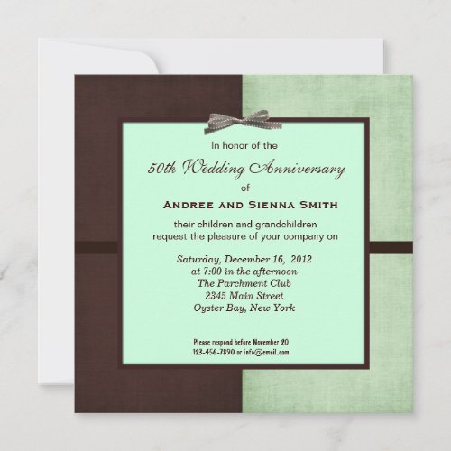 ChocoMint 50th Wedding Anniversary Personalized Announcements