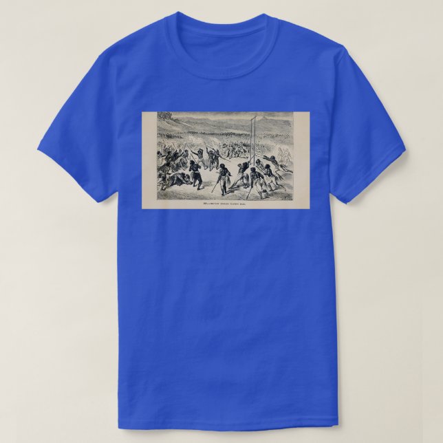 Choctaw Indians playing ball Lacrosse engraving on T-Shirt (Design Front)